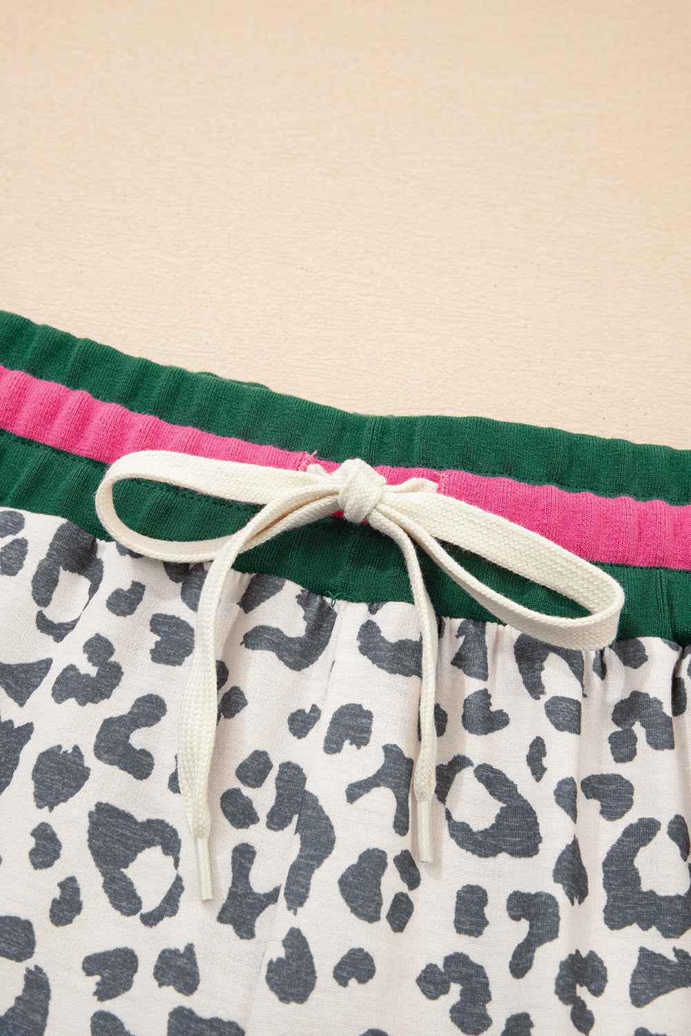 Gray Leopard Contrast Trim Long Sleeve Pullover and Pants Set - Velvet Stardust Co.