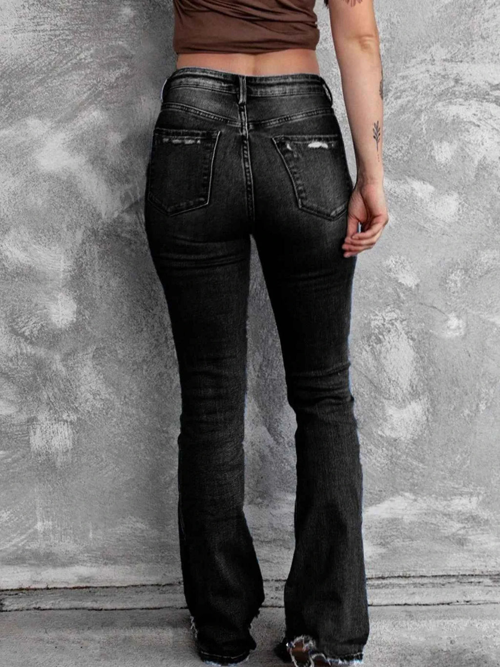 Distressed Flare Jeans - Velvet Stardust Co.