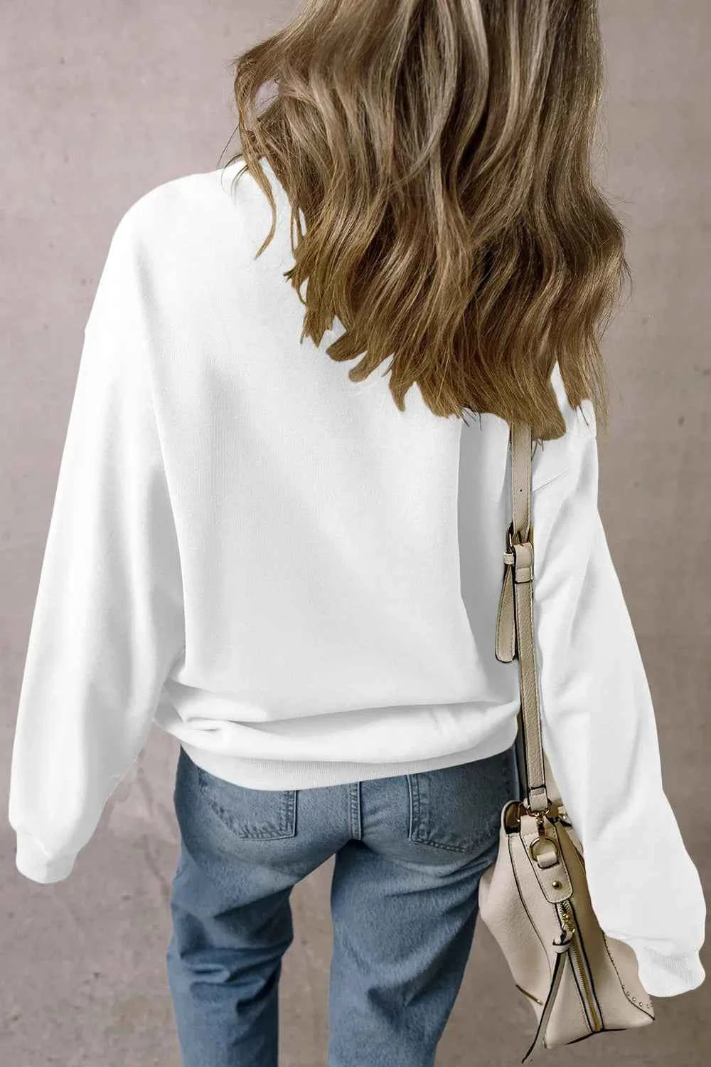 TEXAS Round Neck Dropped Shoulder Sweatshirt - Velvet Stardust Co.