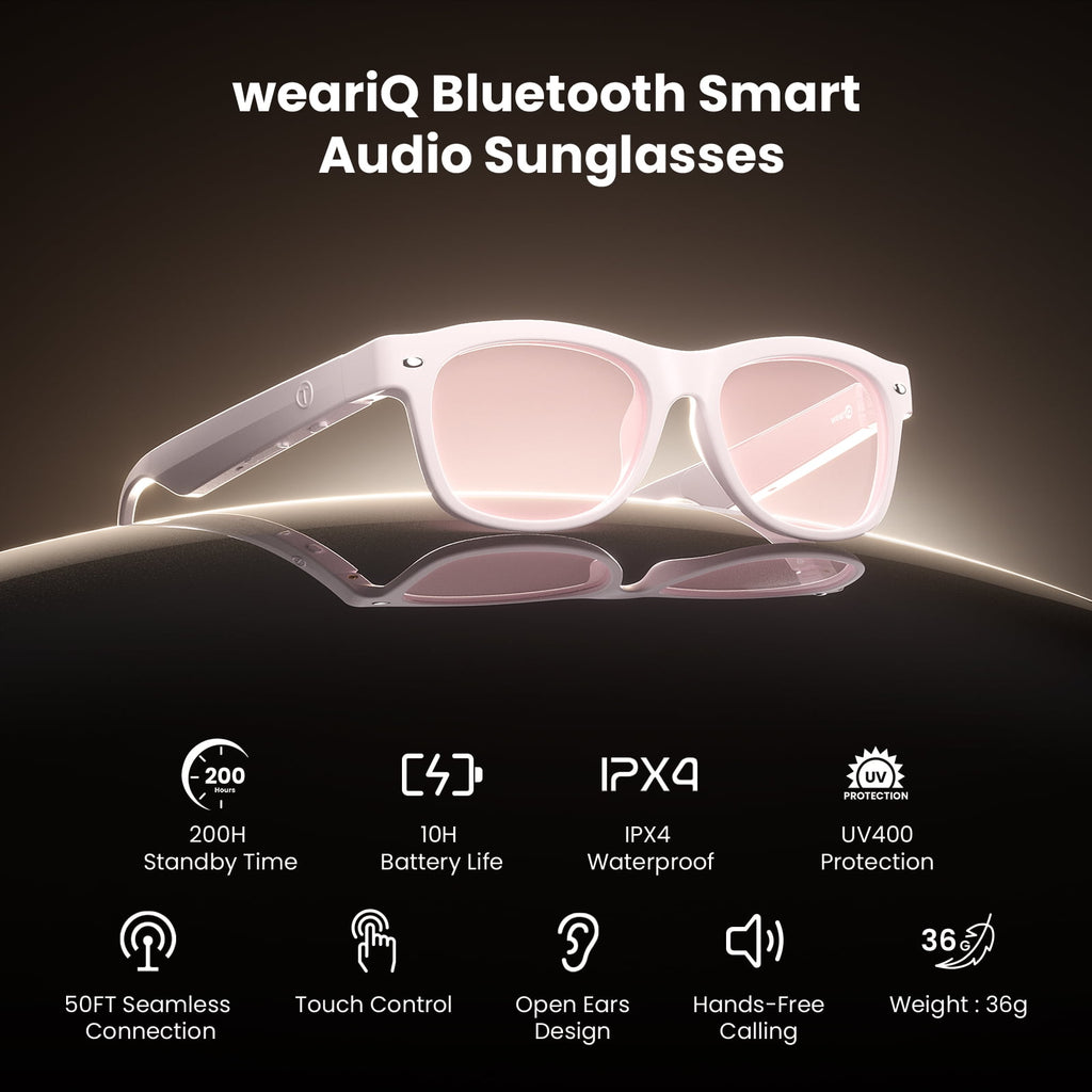 Classic Shiny Black – weariQ Bluetooth Smart Glasses