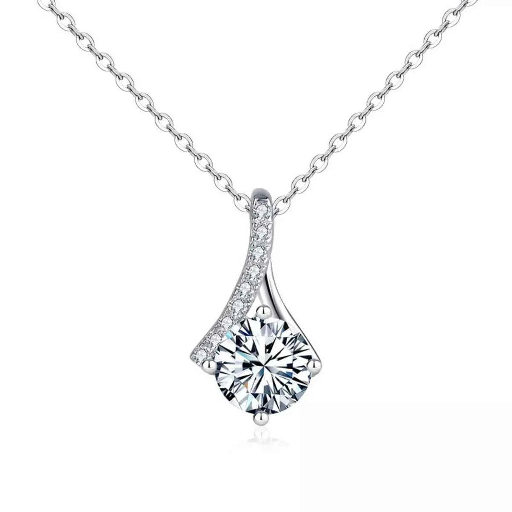 1 Carat Moissanite 925 Sterling Silver Necklace