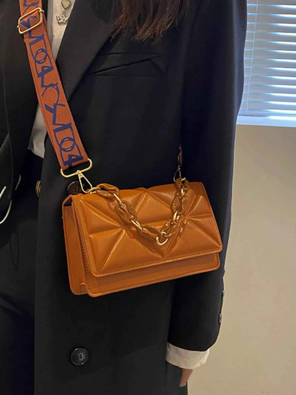 Quilted Adjustable Strap Crossbody Bag - Velvet Stardust Co.