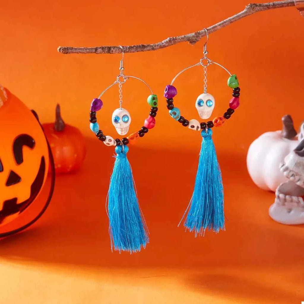 Halloween Ghost Tassel Drop Earrings - Velvet Stardust Co.