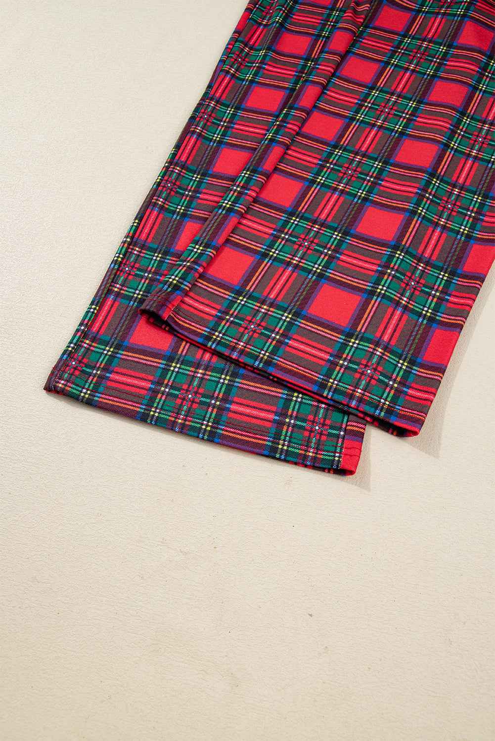 Red Plaid MAMA Graphic Christmas Holiday Crewneck Pullover and Pants Lounge Set - Velvet Stardust Co.