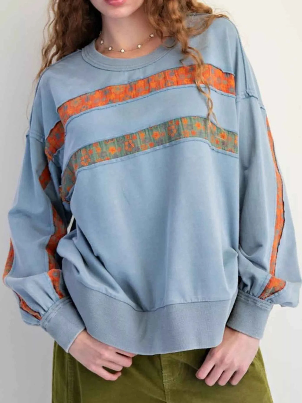 Bohemian Striped Oversized Sweatshirt - Velvet Stardust Co.