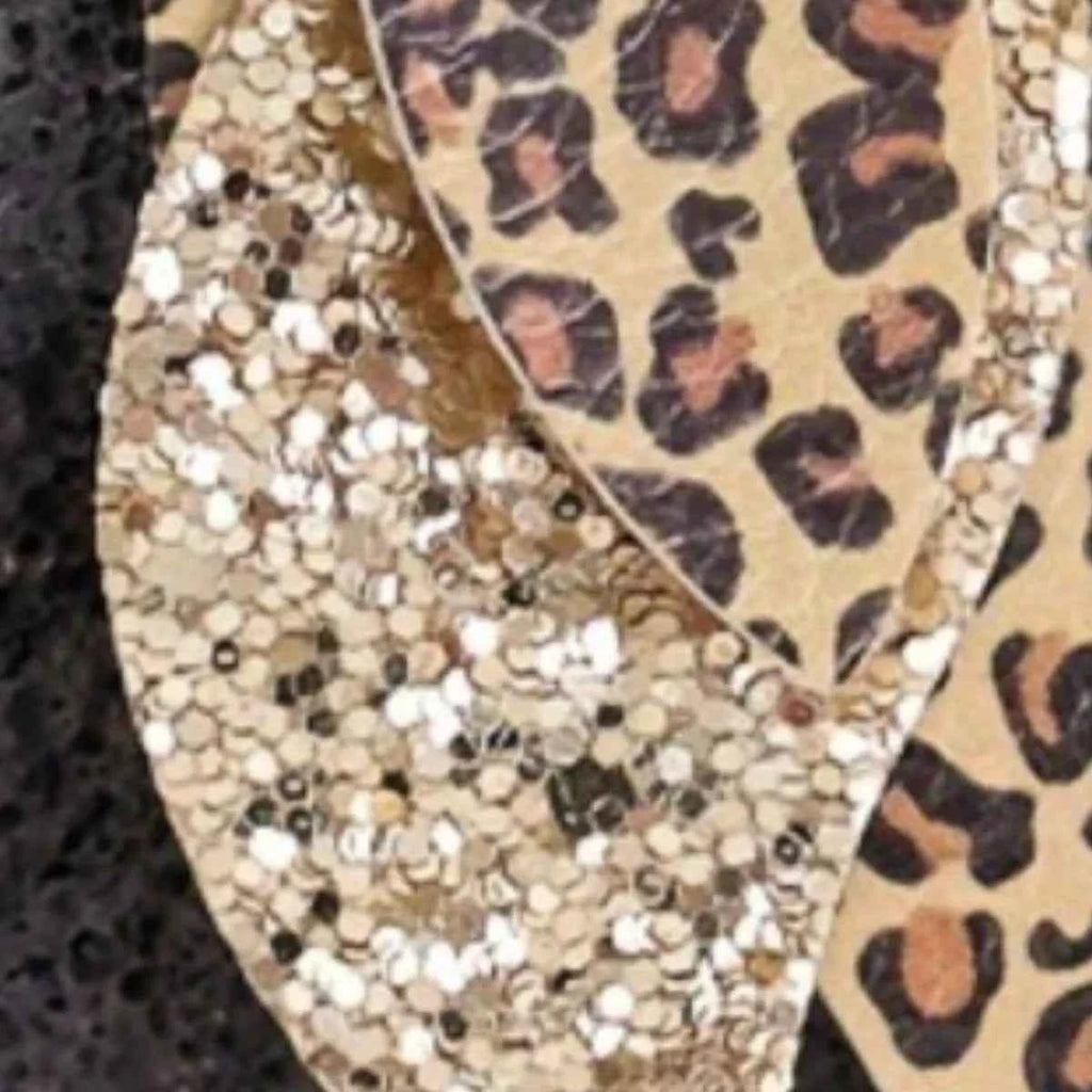 Leopard Print Leather Leaf Drop Earrings - Velvet Stardust Co.