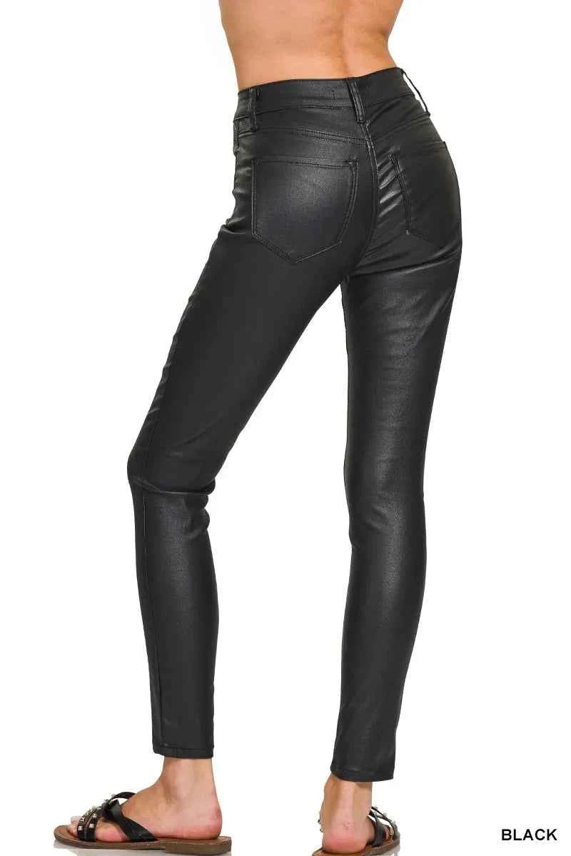 Zenana Faux Leather Stretch Skinny Pants