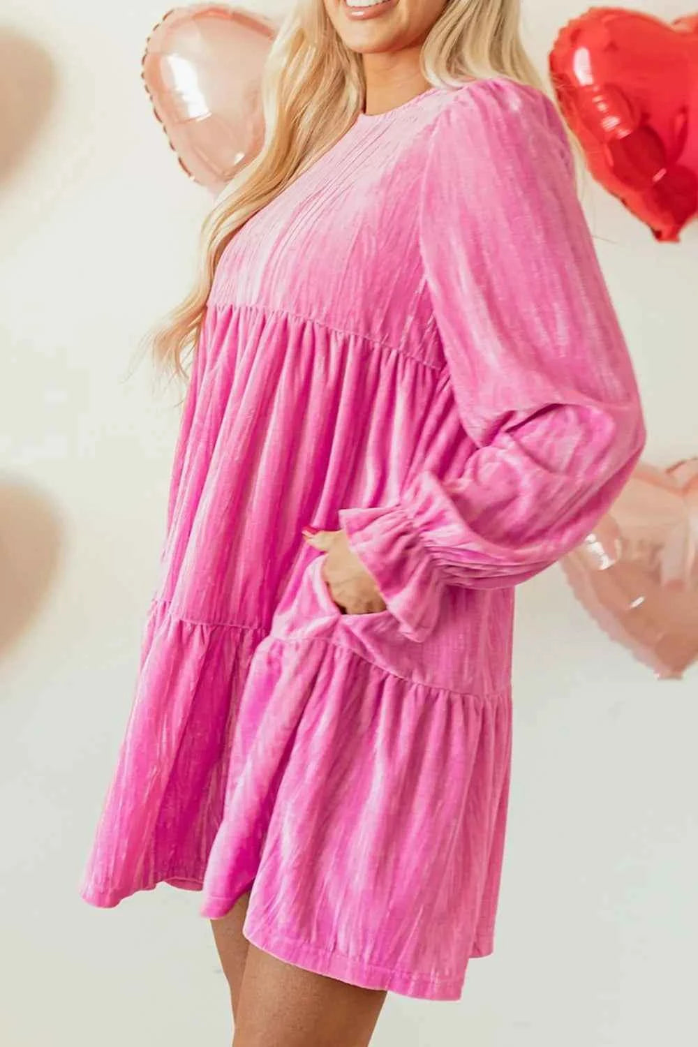 Tiered Flounce Sleeve Mini Dress - Velvet Stardust Co.