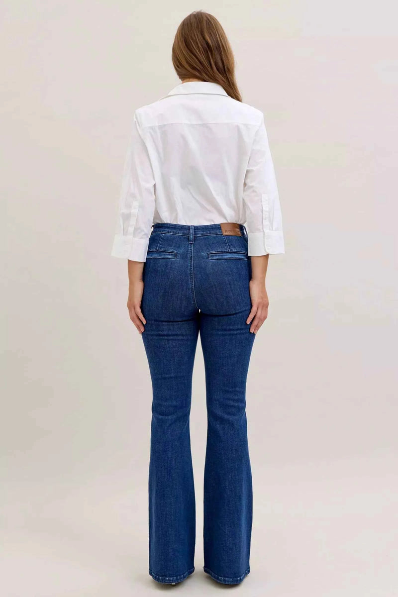 Judy Blue High Waist Flare Jeans with Front Patch Pockets