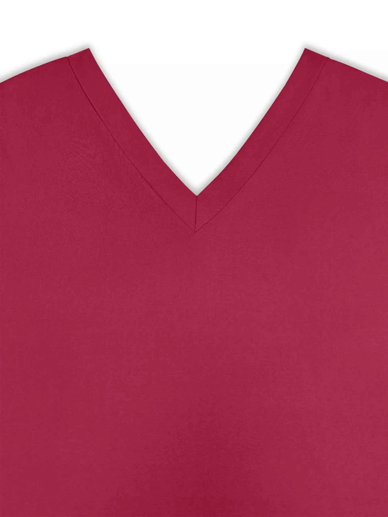 V-Neck Top and Wide Leg Pants Two-Piece Set