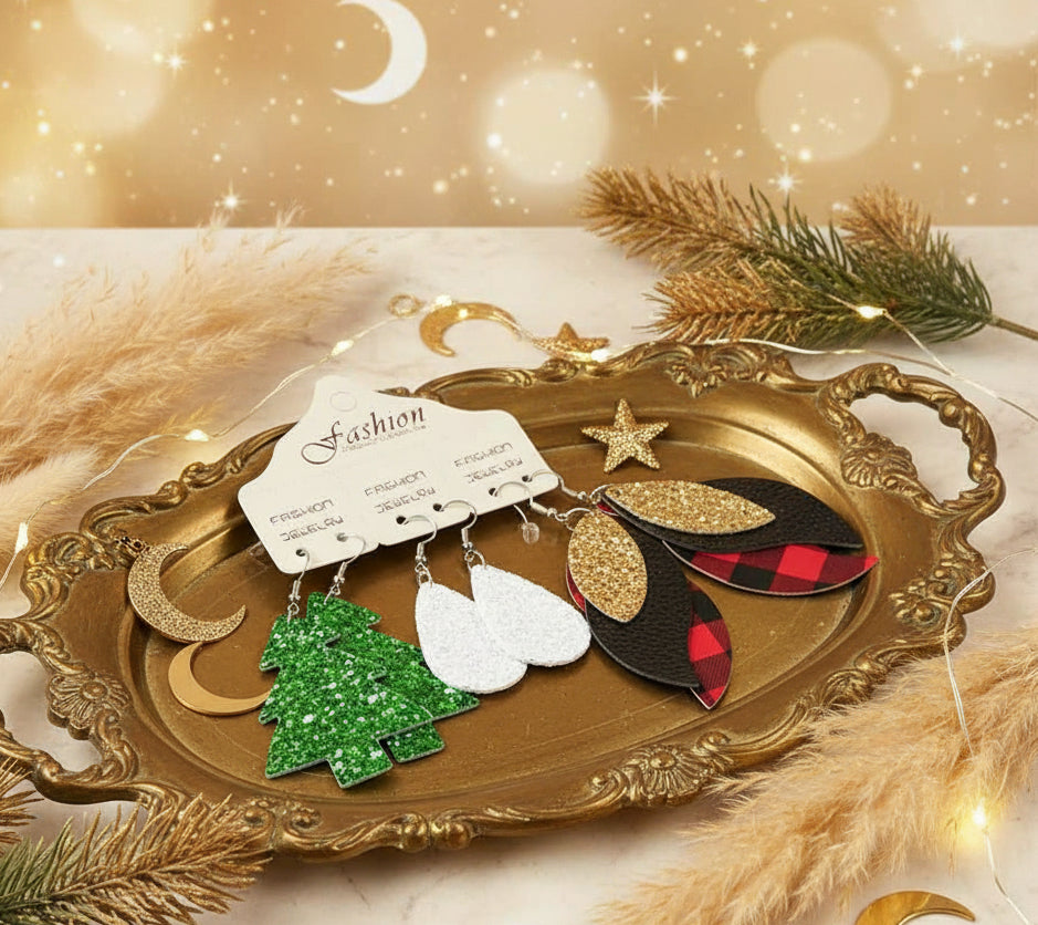 Christmas Drop Earrings Set - Velvet Stardust Co.