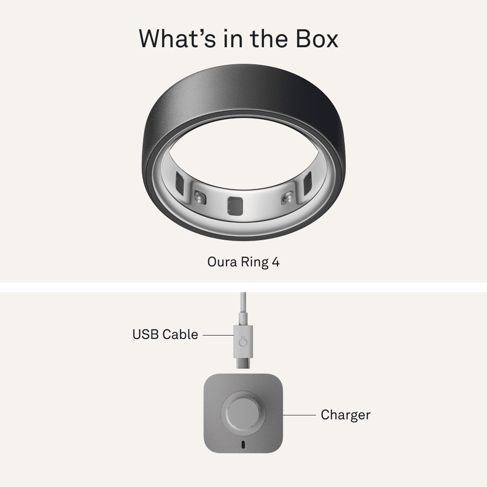 Oura Ring 4 – Smart Titanium Wellness Ring for Sleep, Fitness & Heart Tracking (8-Day Battery)