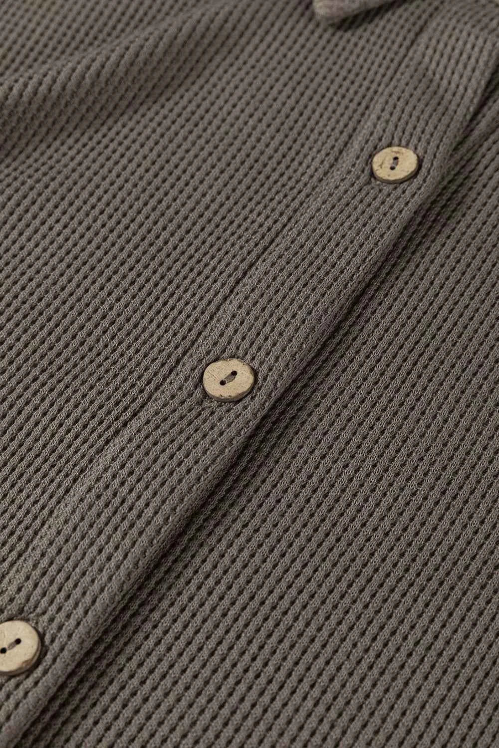 Waffle Knit Shirt Tunic Dress