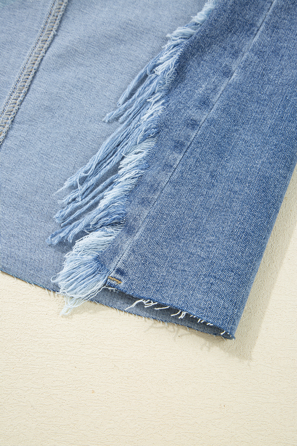 Myosotis Irregular Distressed Hem Denim Midi Skirt - Velvet Stardust Co.