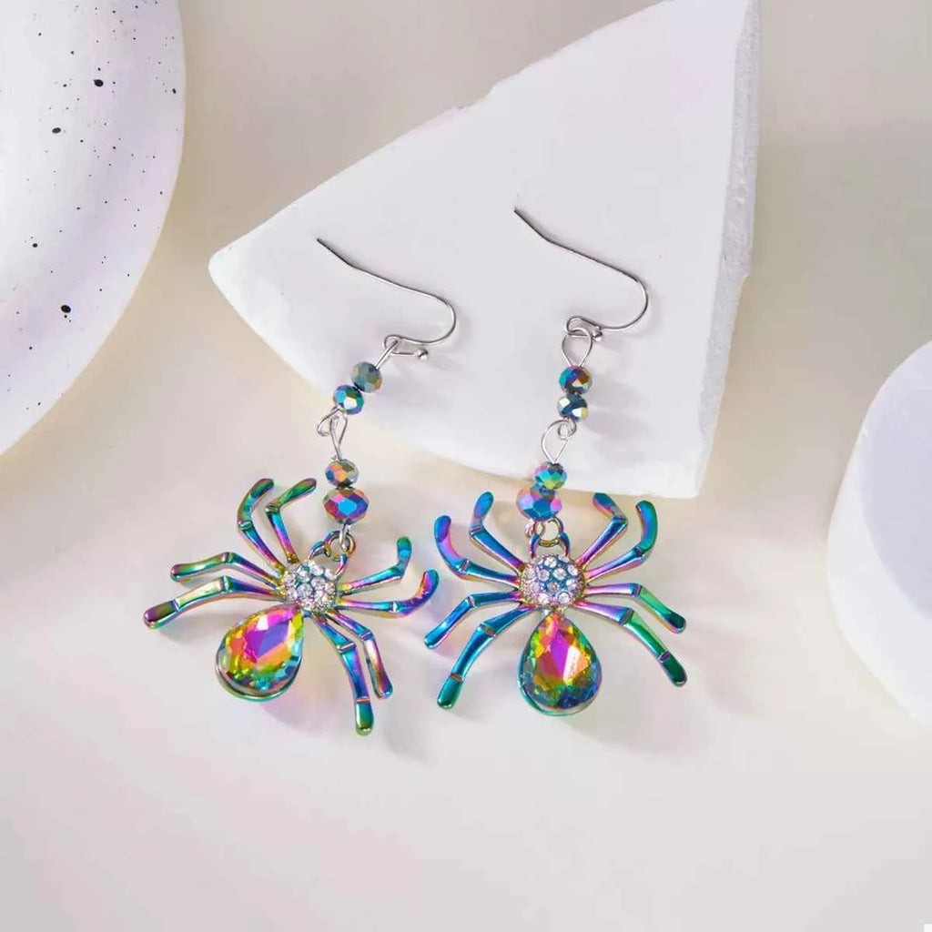 Colorful Spider Halloween Drop Earrings - Velvet Stardust Co.