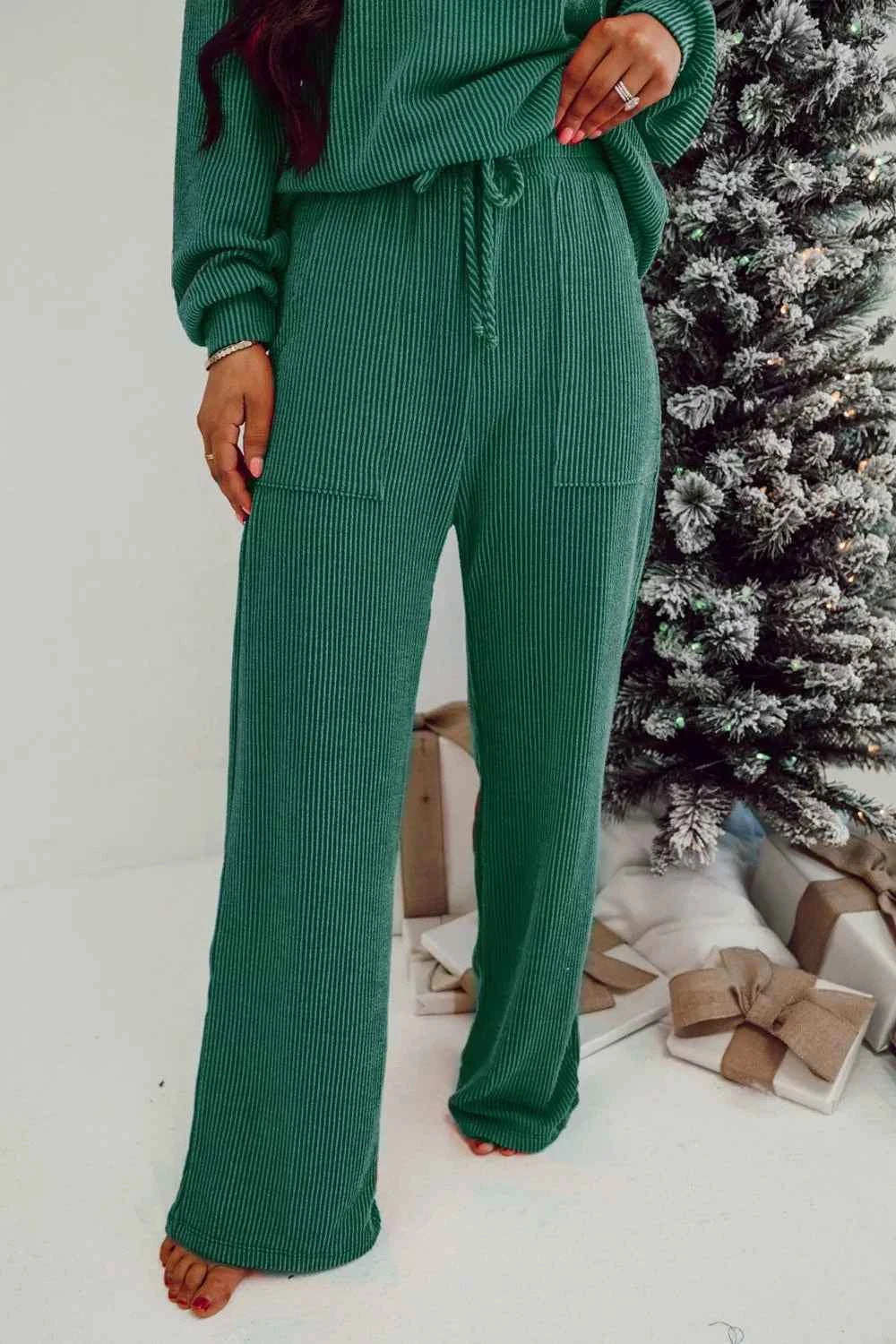 Jolly Christmas Top and Drawstring Pants Set - Velvet Stardust Co.