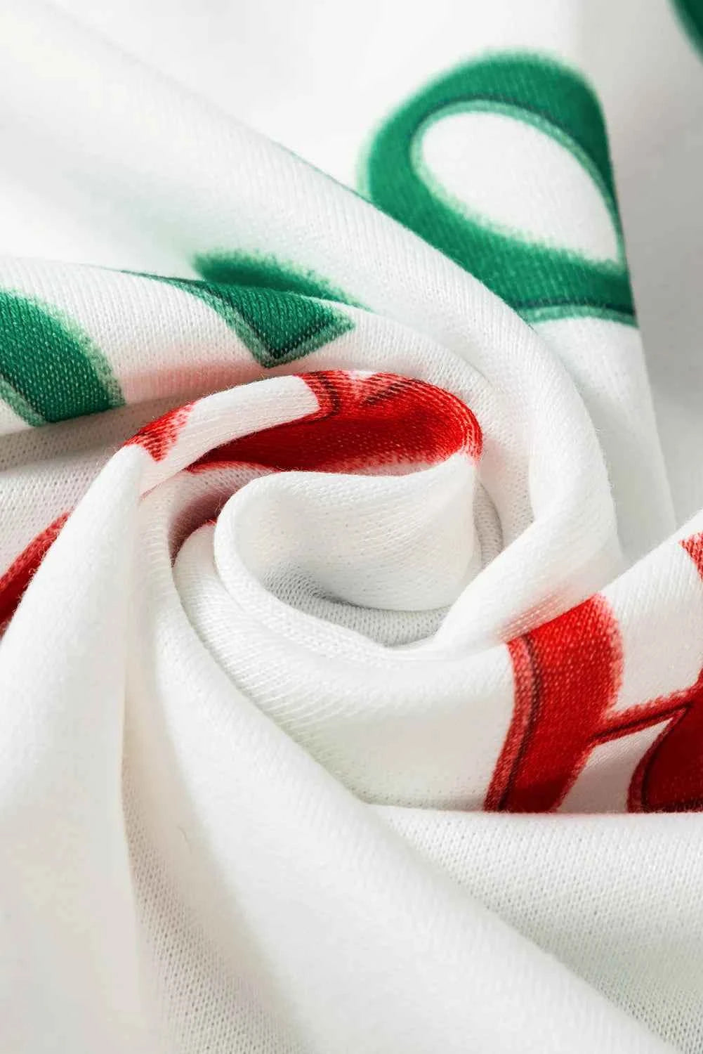 Letter Print Round Neck Long Sleeve Top and Shorts Set - Velvet Stardust Co.