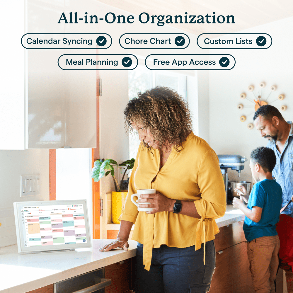 Skylight 15 inch All-in-One Touchscreen Family Calendar and Chore Chart Wall Calendar, White