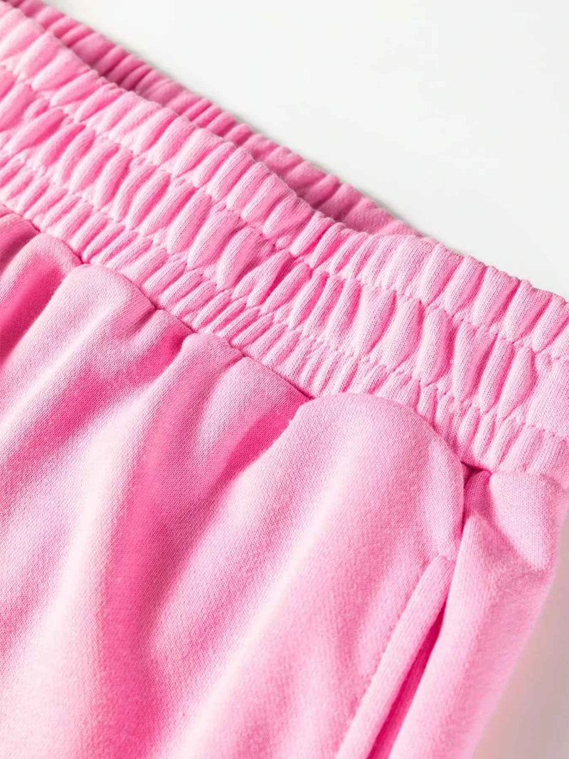 Bow Embroidered Sweatshirt and Shorts Set