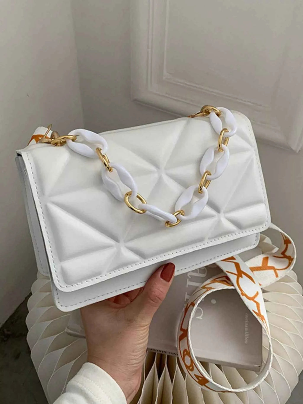 Quilted Adjustable Strap Crossbody Bag - Velvet Stardust Co.