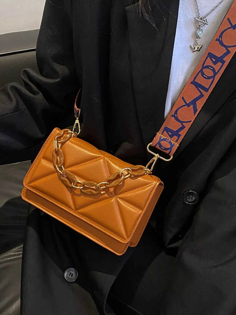 Quilted Adjustable Strap Crossbody Bag