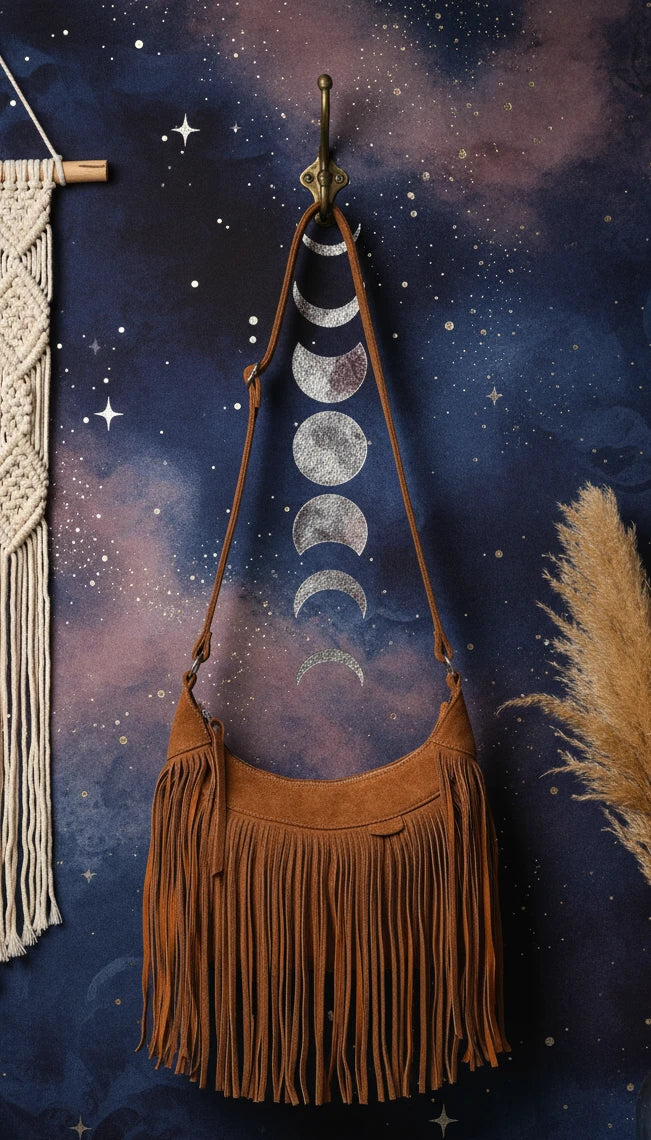 Suede Fringe Adjustable Strap Shoulder Bag - Velvet Stardust Co.