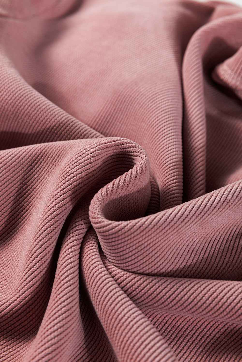 Fushia Textured Knit Drop Shoulder Pullover Drawstring Shorts Set