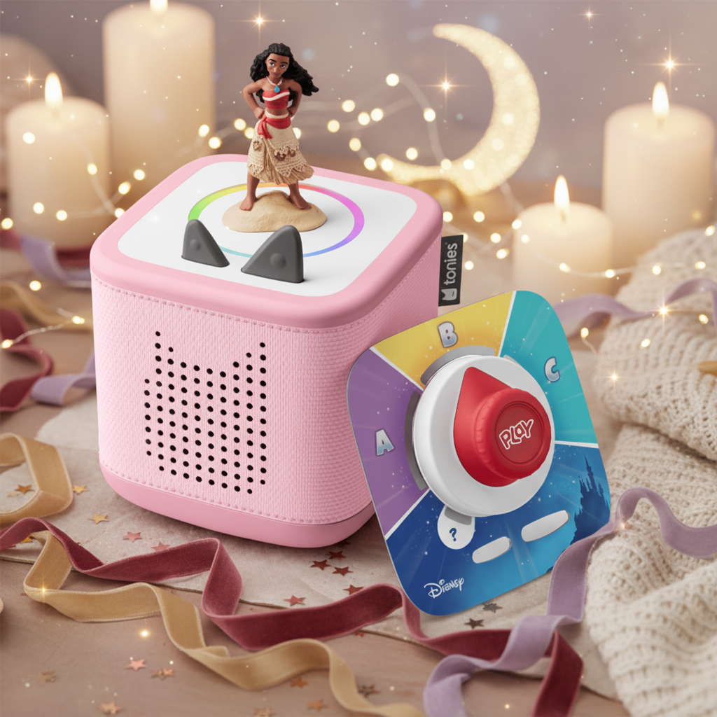 Toniebox™ 2 Audio Player Gift Bundle – Cloud Pink Edition with Moana & Disney Quiz Kingdom